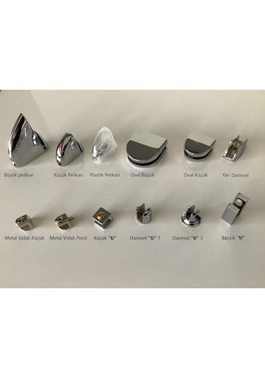 Vidalı Metal Raf Tutucu Cam, Etejer Tutucu