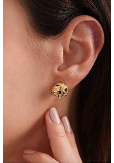 İtalyan Tasarım Örgü Düğme Küpe