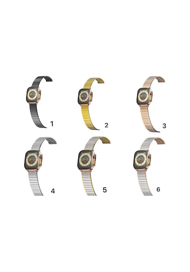 Newface Apple Uyumlu Watch 38mm Made Metal Kordon Glblseme - 5 - Gümüş-gold
