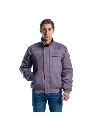 Şensel, Reflektörlü Kapitoneli Mont, Gri -92E331- Iş Montu