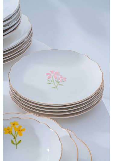 De Santiago 6 Kişilik 24 Parça Yemek Takımı Renkli