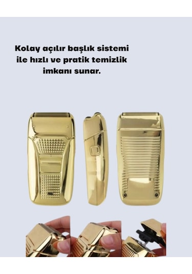 Altın Kaplama Kablolu Erkek Tıraş Makinesi Favori Aparatlı