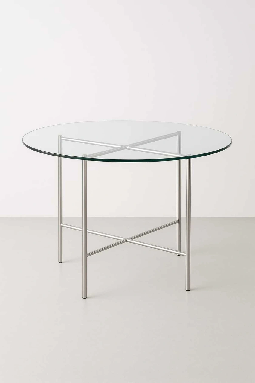 "yuvarlak Temperli Cam Masa Üstü Şeffaf Dayanıklı Cam Tabla Lüks Ve Modern Tasarım" Beyaz