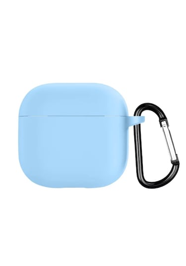 Airpods 4. Nesil Uyumlu Mat Silikon Koruyucu Kılıf+kanca Açık Mavi