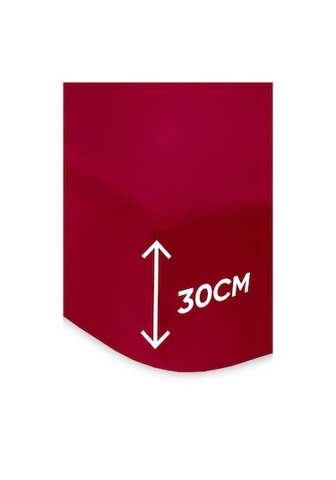 Penye Lastikli Çarşaf Pamuklu Jersey Çift Kişilik 160x200cm Bordo Bordo