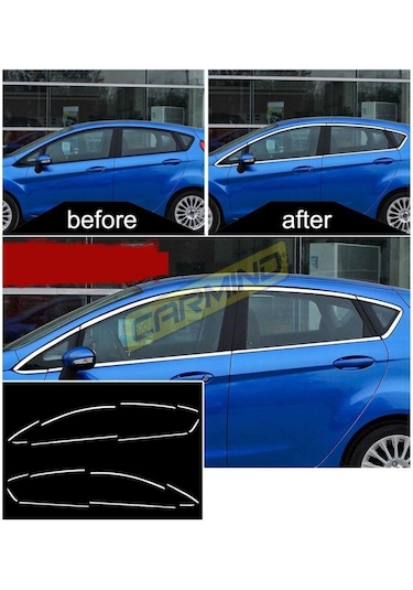 Ford Fiesta Krom Cam Çerçevesi Set 2009-2017 16 Parça