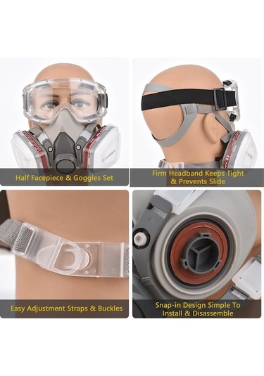 Trendooze Yüz Yarım Solunum Parçası Maskesi Jms Gaz Cihazı 6200 Ej