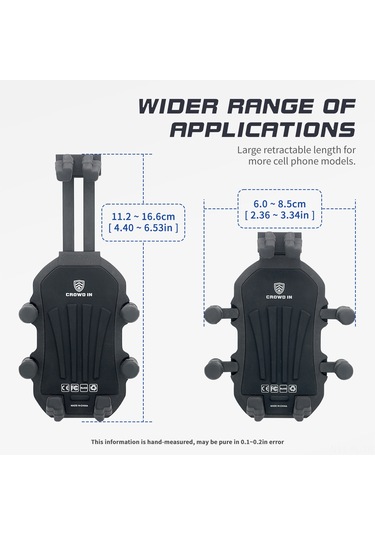 Lemestar Dayanıklı Motosiklet Telefon Tutucu - Siyah Alüminyum Alaşımlı Ve Naylon Siyah