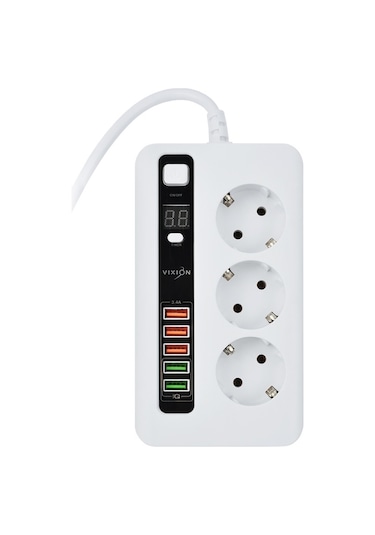 Power Socket Bkl-04 Zaman Ayarlı Akım Koruyucu Priz Beyaz