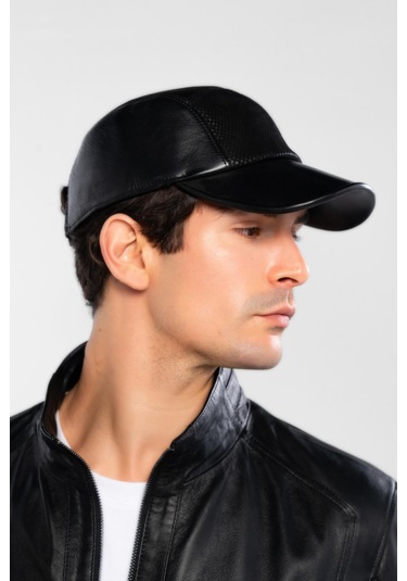 Tamer Tanca Erkek Hakiki Deri Siyah Beyzbol Şapka 524 1138 Spk Sk24-25 Sıyah Dr/bsk Siyah