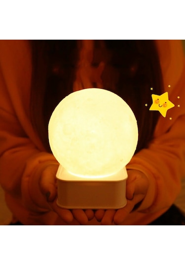 Sese Ve Dokunmaya Duyarlı Silikon Dolunay Gece Lambası Renkli N11.1205 Çok Renkli