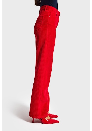 Itsbasic Kadın Kırmızı Doris 26w5-19 Straight Fit Yüksek Bel Kalın Fitilli Kadife Velvet Kumaş Pantolon Itsbasic Kadın Kırmızı Doris 26w5-19 Straight Fit Yüksek Bel Kalın Fitilli Kadife Velvet Kumaş Pantolon