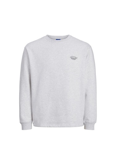 Açık Gri Jack & Jones Erkek Bisiklet Yaka Sweatshirts 12262880 001