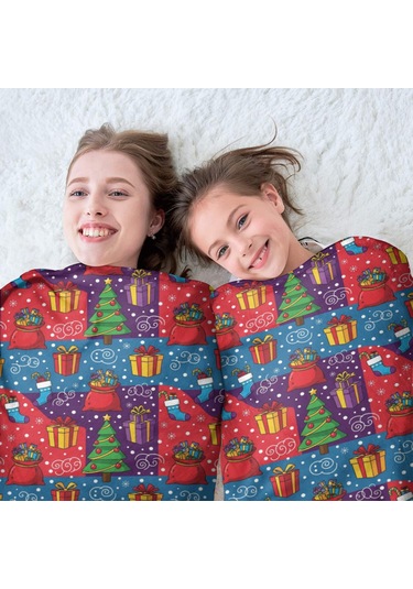 Noel Desenli 47 İnç Yuvarlak Flanel Battaniye, Yetişkin Ve Çocuk İçin, Yumuşak, Rahat Ve Hafif Noel Hediye Ağacı