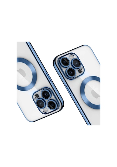 İphone 14 Pro Kılıf Magsafe Özellikli Metal Lazer Silikon Kapak