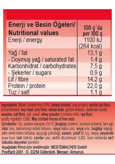 MesteMacher Proteinli Ekmek 250 G