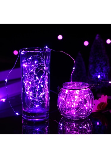 Hfambition 10 Metre 100 Led Pil İle Çalışan Ip65 Su Geçirmez Pembe Işık Şeridi, Özel Etkinlikler İçin Romantik Aydınlatma Pembe