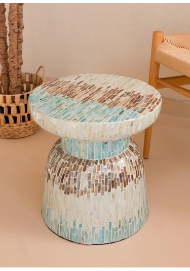 The Mia Sedef Tabure Yan Sehpa 38x40 Cm Tlc0103 Çok Renkli