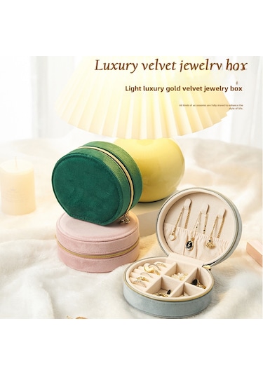 Springsun Küçük Boy Taşınabilir Kadife Kuyumluk Kutusu - Kolye, Yüzük, Küpe Ve Aksesuarları Anti-oksidasyonlu Saklama Kutusu Gri Gri