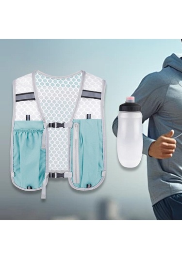 Pazly Hidrasyon Yeleği Hafif Günlük Sırt Açık Mavi Renk Açık Mavi