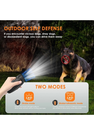 Moveevo Ultra Sonik Led'li Şarjlı Taşınabilir Köpek Havlama Susturucu - İç/dış Mekan