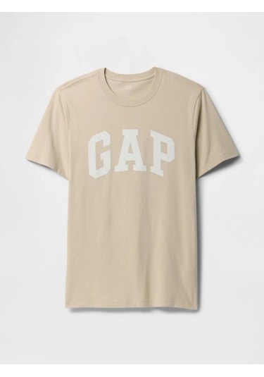 Gap 856659023 V-everyday Soft Basic Logo T Erkek Tişört Bej