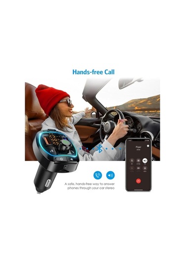 Xiaoguang Yeni Fm Verici Bluetooth 5.0 Kablosuz Araba 3usb Şarj
