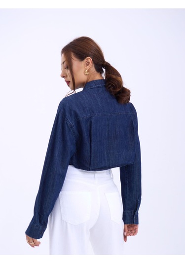 Gülsüm Aydın 6603 Kot Bluz-mavi Mavi