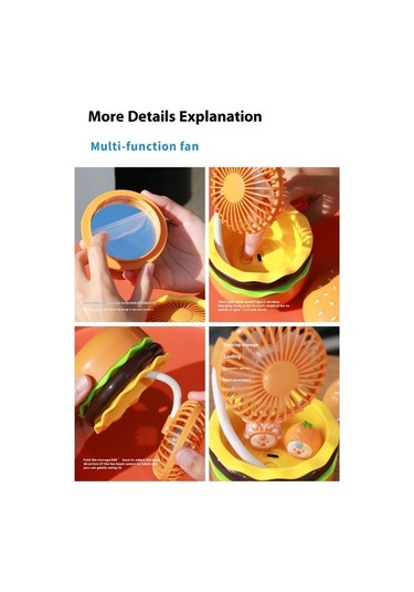 Serene Space Çok Fonksiyonlu Küçük Fantaşınabilir Küçük Fan 9050 Sarı