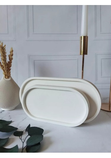 Cre Art Dekoratif Alçı Stand 2 Adet Alçı Tabakçakmak 238936696 Beyaz