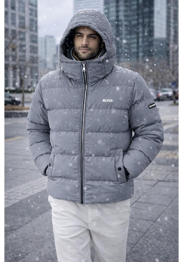 Hugo Boss Erkek Kışlık Mont Gri