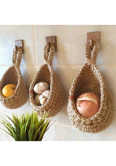 Meyve Sepeti Mutfak Duvar Örgüsü Sepet Mutfak Depolama Hk -