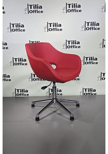 Monaco Çalışma Kesim Koltuğu Konik Sabit Ayak Kırmızı