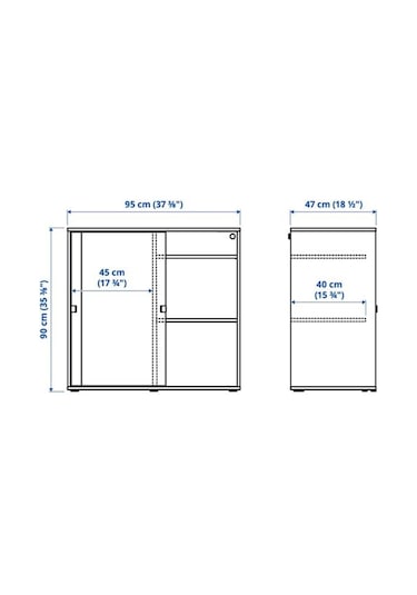 Vıhals Beyaz Renk Sürgü Kapaklı Dolap 95x47x90 Cm