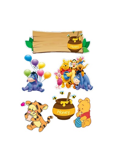 Winnie The Pooh Yenilebilir Cupcake Ve Pasta Resim Baskı