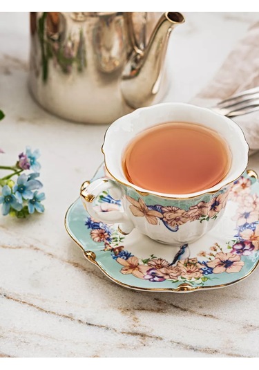 Roomi Seramik Çay Takımı 250 Ml, Fincan Ve Tabak Seti 245121630 Beyaz