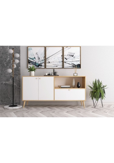 Floradesign Zara Konsol / Konsol / Çok Amaçlı Dolap 160 Cm Meşe