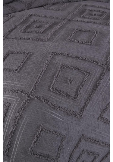 Çeyiz Diyarı Samira 2 Parça Tek Kişilik Pike Takımı Antrasit Antrasit