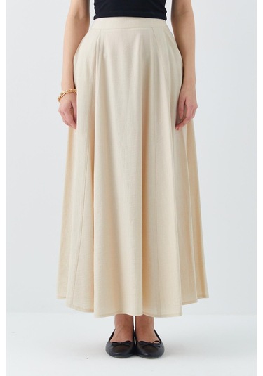 4631 Kadın Parçalı Kloş Etek Taş Taş