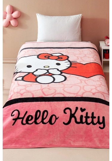 Hello Kitty Lisanslı Tek Kişilik Battaniye Çok Renkli