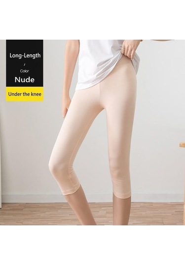 Tongxida Ten Rengi Modal Tayt, Diz Üstü/knee, Yoga Pantolon, Uzunluğu 30-67cm, 70-80kg Kadın Spor Tayt Ten Rengi