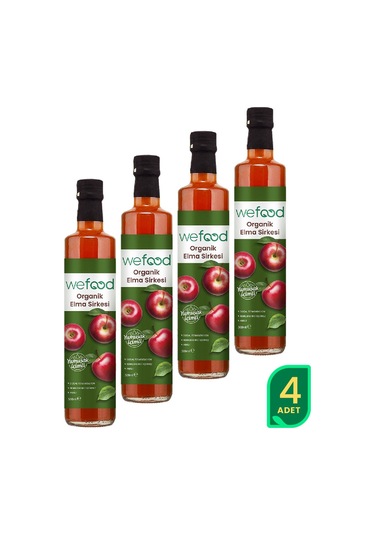 Organik Elma Sirkesi 500 Ml 4'lü