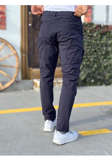 Camp Scoutland Camp591 Outdoor Softshell Su Ve Rüzgara Dayanıklı içi Polarlı Kışlık Erkek Lacivert Taktik Pantolon Lacivert