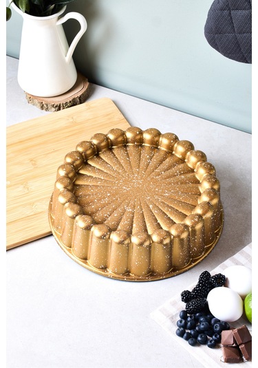 Cake Pro Döküm Papatya Gold Tart Kalıbı 26 Cm Gold