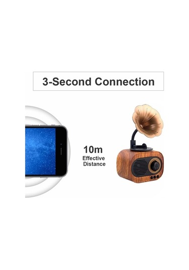 Flybuy Retro Stil Kablosuz Bluetooth Hoparlör, 5w Ahşap Dış Mekan Ses Sistemi