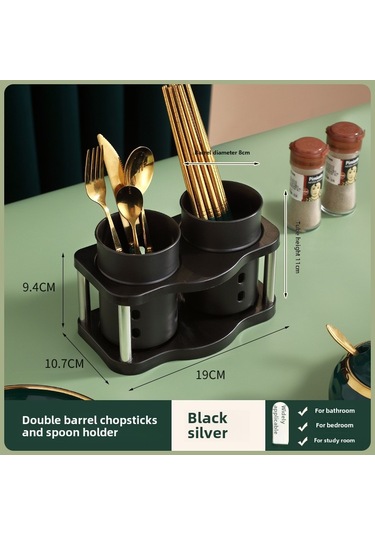 Moveevo Çift Kaseli Siyah-gümüş Mutfak Dolabı, Bıçak Ve Kaşık Saklama Rafları, Uzay Tasarrufu, Dayanıklı Malzeme, Kolay Kurulum Diğer