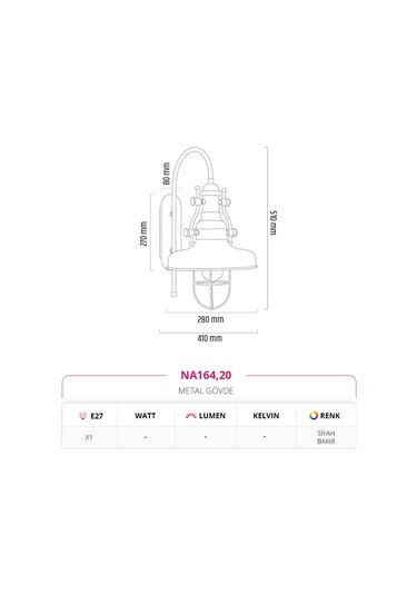 Nevo İç Mekan Aplik Na164.20 Siyah