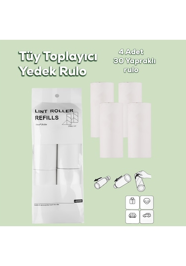 Porsima 3108 Kedi Köpek Tüy Toplayıcı Yedek Rulo 4 Adet