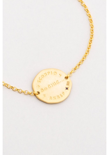 Akrep Burcu 18 Ayar Sarı Altın Kaplama 20 Cm Gümüş Bileklik Altın - Gümüş