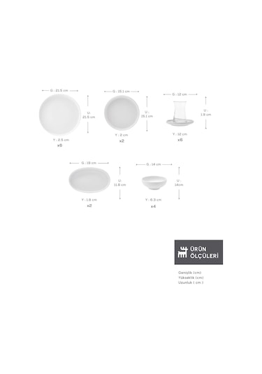 Karaca  Forever Bone Cordelia 26 Parça 6 Kişilik Kahvaltı Takımı